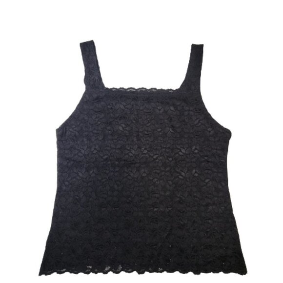 Black Lace Tank Top Lace Camisole Wide Straps Lace Top - Size L  Size XXL - Picture 13 of 13